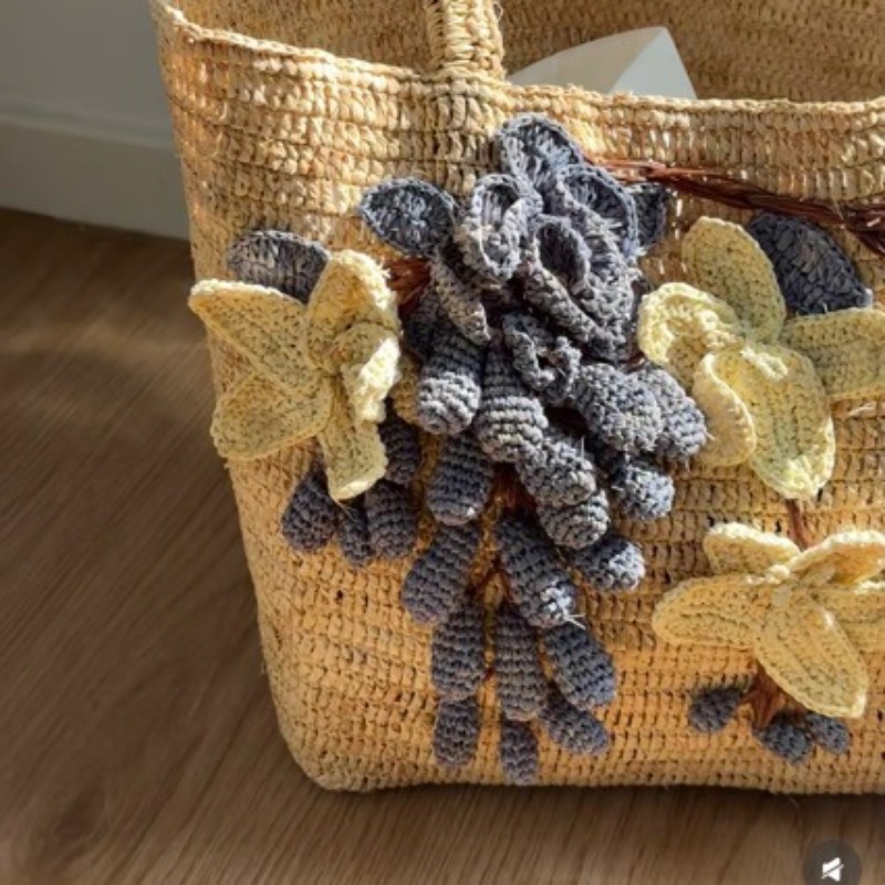 New Handmade Raffia 3d Rose Ha - Women'S Raffia Bags review and price